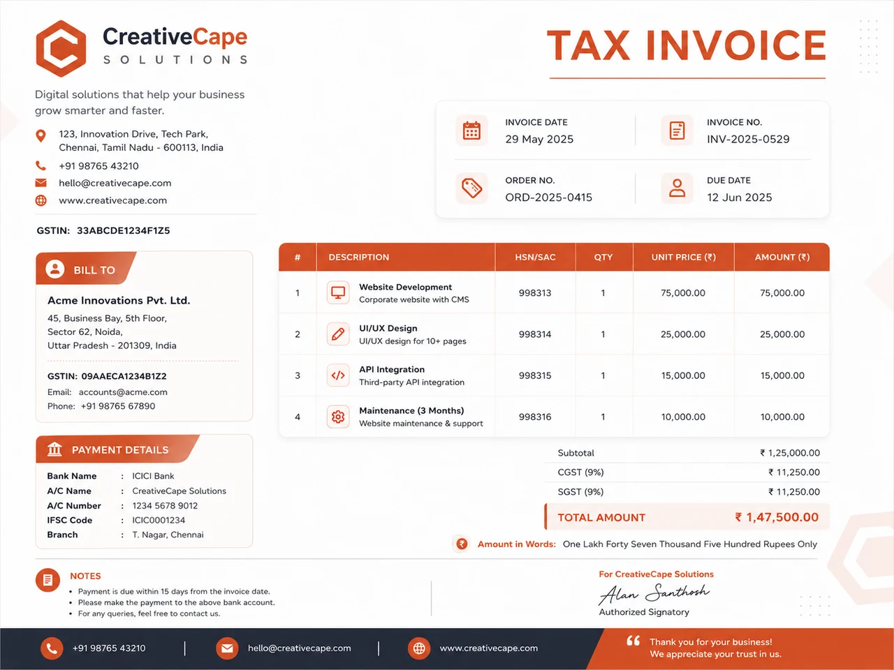 Tax Invoices
